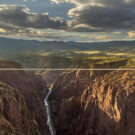 beautiful view of the royal gorge bridge in the late afternoon sun